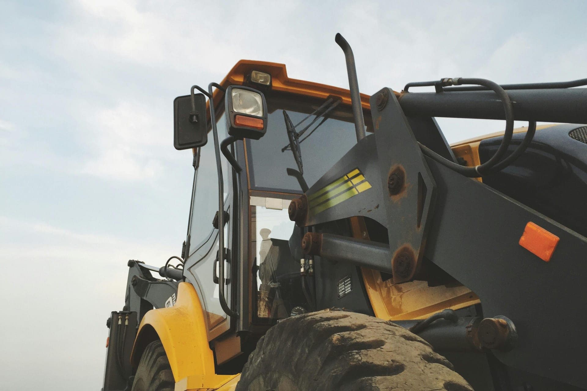 Chargeuse de chantier vue de près